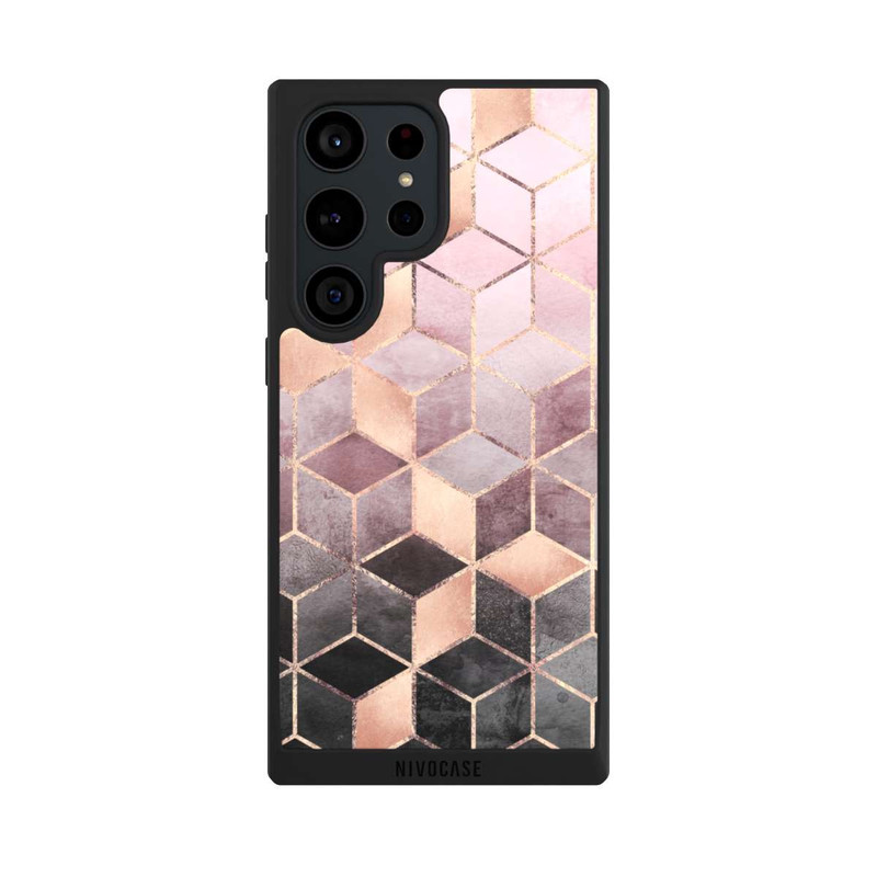 Galaxy S23 Ultra NIVOpure Pink-grauer Farbverlauf Würfel Druck