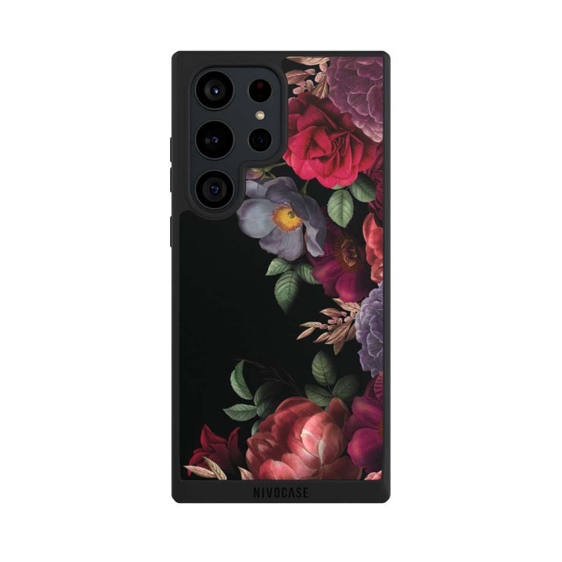 Galaxy S23 Ultra NIVOpure Blumen Auf Schwarz