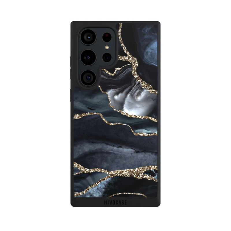 Galaxy S23 Ultra NIVOpure Dunkler Marmor Gold Glitzerlook