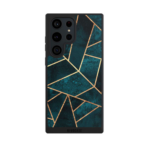 Samsung Galaxy S23 Ultra NIVOpure Tief Blaugrün Stein Gold Druck