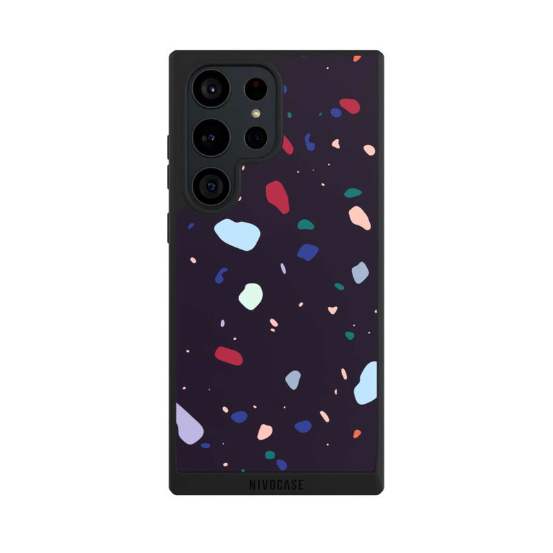 Galaxy S23 Ultra NIVOpure Terrazzo arrondi foncé moderne