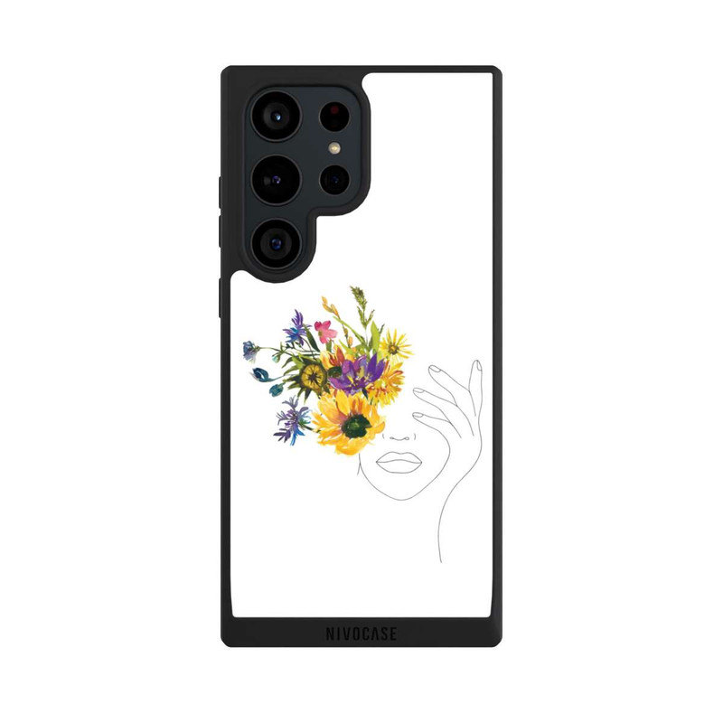 Galaxy S23 Ultra NIVOpure Line Art Frau Sonnenblumen