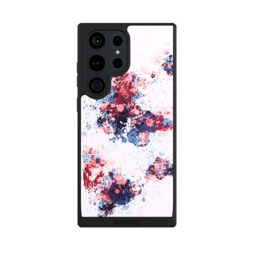 Samsung Galaxy S23 Ultra NIVOpure World Map Paint Splashes Blue Red