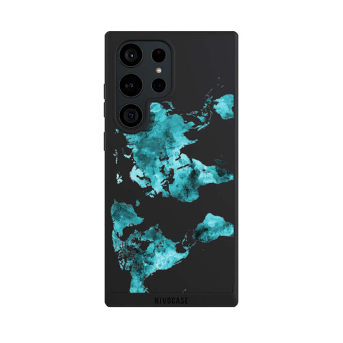 Samsung Galaxy S23 Ultra NIVOpure World Map Teal Transparent