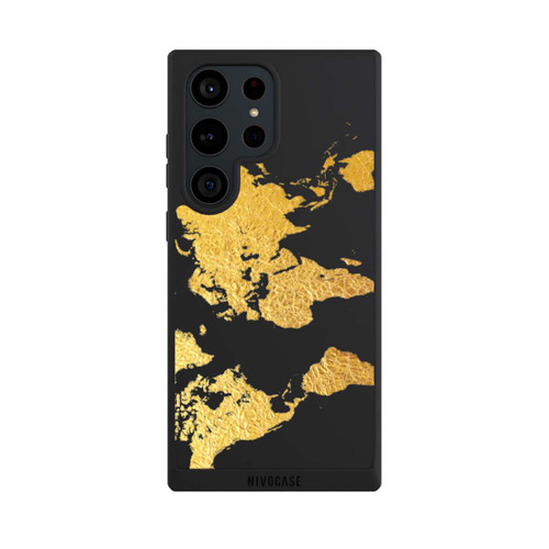 Samsung Galaxy S23 Ultra NIVOpure World Map Gold Transparent