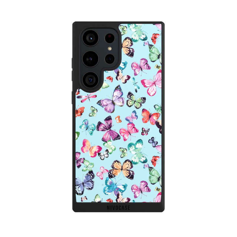 Galaxy S23 Ultra NIVOpure Papillons Rose Orange Bleu