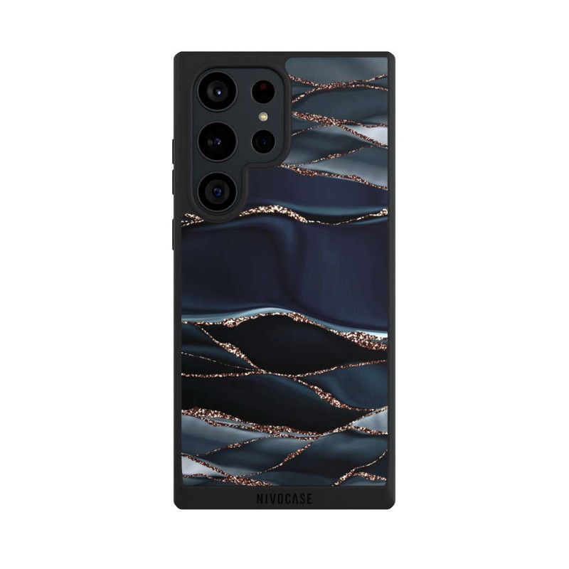 Galaxy S23 Ultra NIVOpure Dunkelgraue Streifen goldener Look