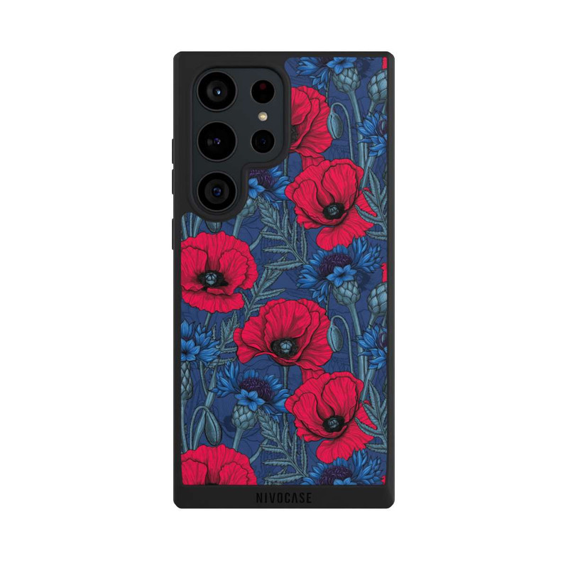 Galaxy S23 Ultra NIVOpure Poppies and Cornflowers on Blue