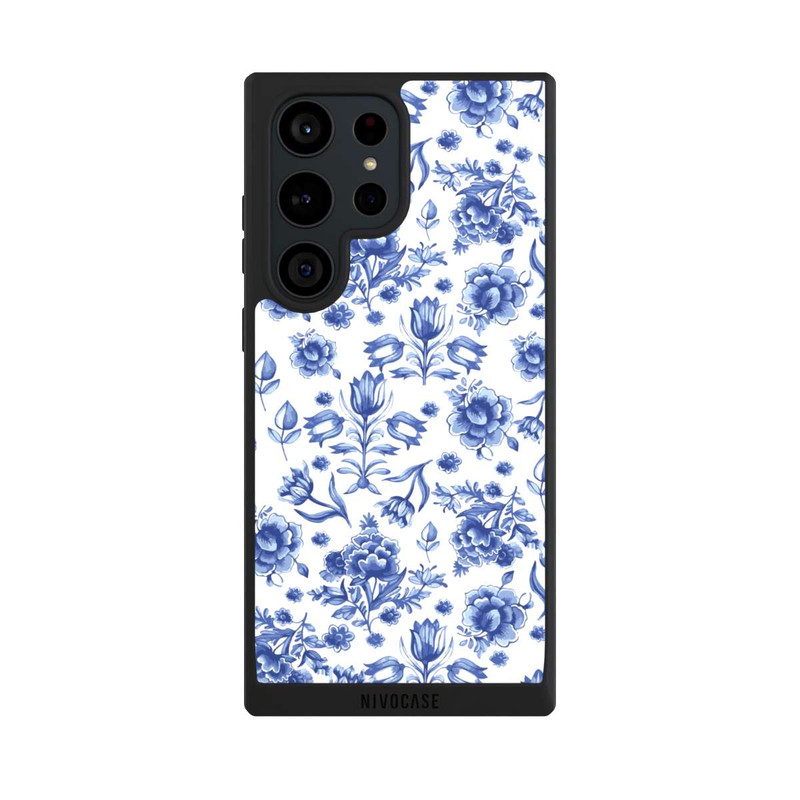 Galaxy S23 Ultra NIVOpure Blaues Blumenmuster