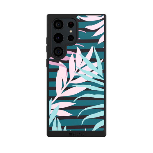 Samsung Galaxy S23 Ultra NIVOpure Pastel Jungle Leaves Pink Teal Seamless