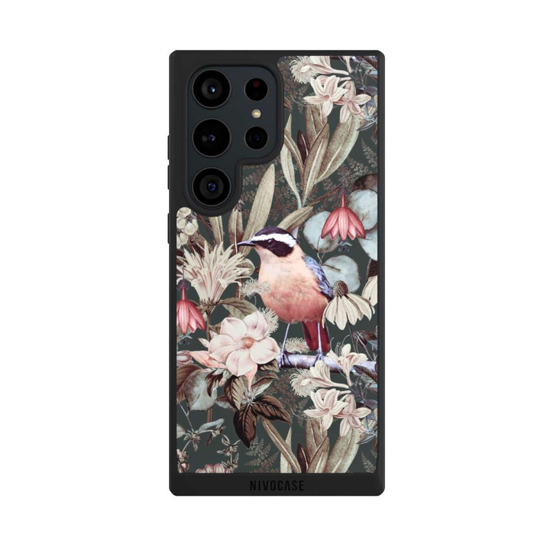 Galaxy S23 Ultra NIVOpure Orange Bird in Vintage Flower Pattern