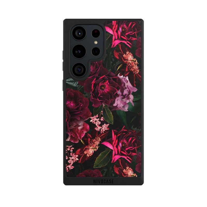 Galaxy S23 Ultra NIVOpure Dunkelrote und rosa Blüten