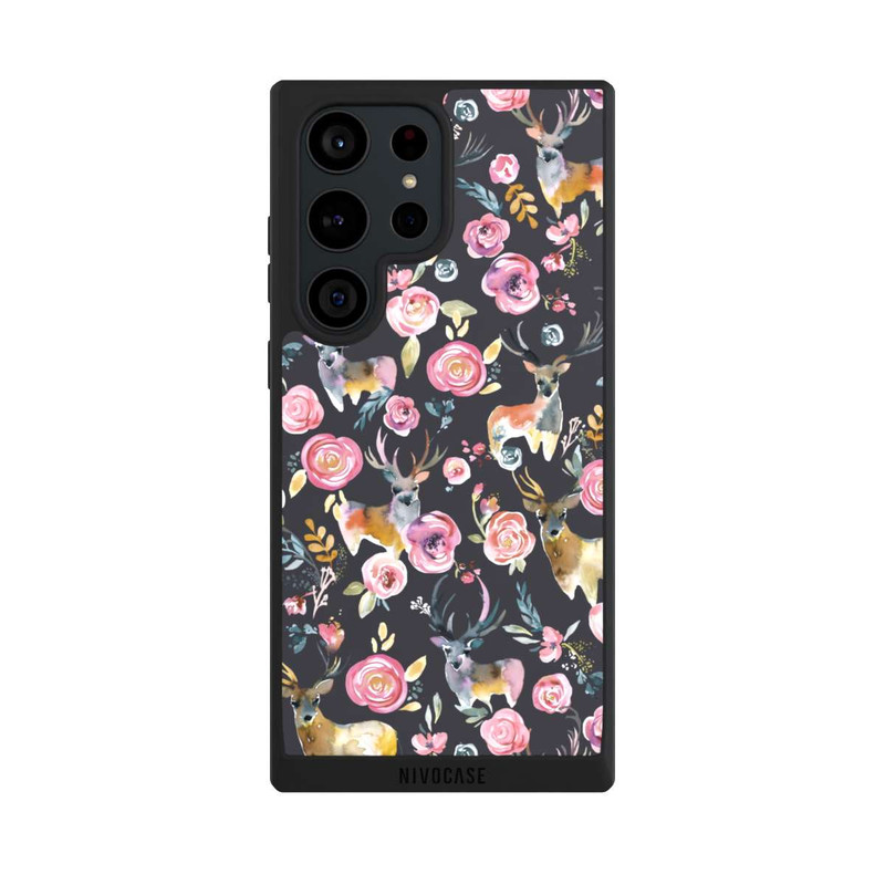 Galaxy S23 Ultra NIVOpure Hirsche und Blumen Anthrazit