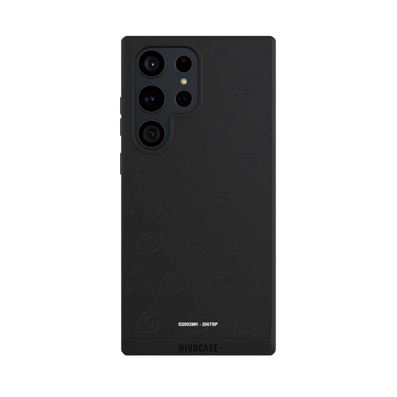 Galaxy S23 Ultra NIVOpure Schwarzes Konoha-Muster Transparent