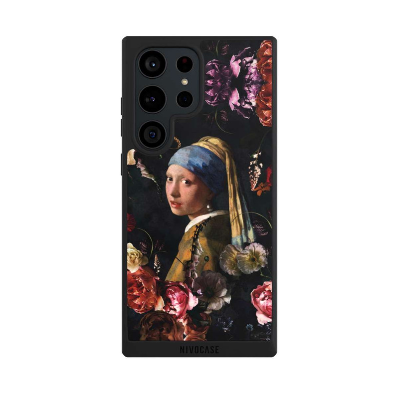 Galaxy S23 Ultra NIVOpure Fille avec une boucle d'oreille en perles Roses