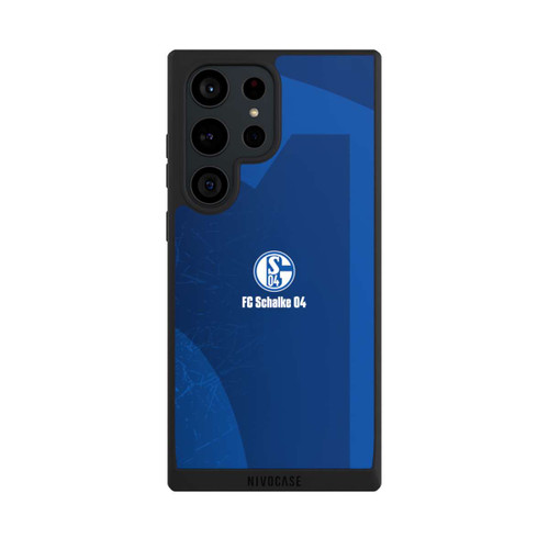 Samsung Galaxy S23 Ultra NIVOpure Schalke 04 Blauer Hintergrund Mit Logo
