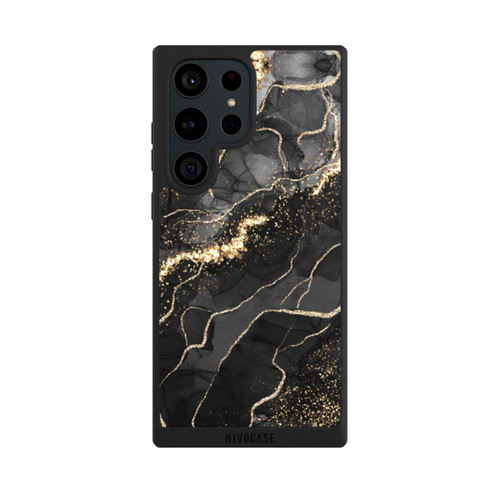 Samsung Galaxy S23 Ultra NIVOpure Look Spirales de Marbre Sombre &amp; Or