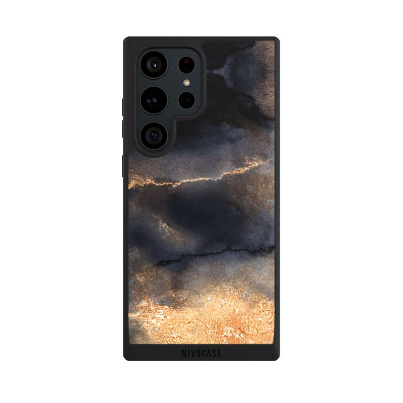 Galaxy S23 Ultra NIVOpure Schwarzer Marmor Goldstaub Look