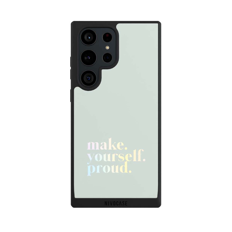 Galaxy S23 Ultra NIVOpure Make Yourself Proud Quote-Mint and Gradient