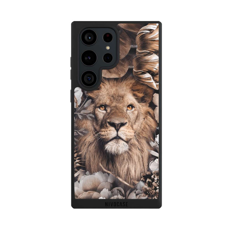 Galaxy S23 Ultra NIVOpure Löwe Blumenrahmen Beige