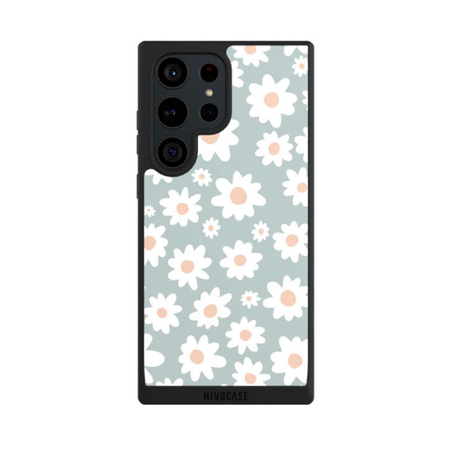 Samsung Galaxy S23 Ultra NIVOpure Daisy Flower Seamless Pattern Green