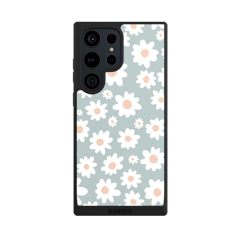 Galaxy S23 Ultra NIVOpure Daisy Flower Seamless Pattern Green