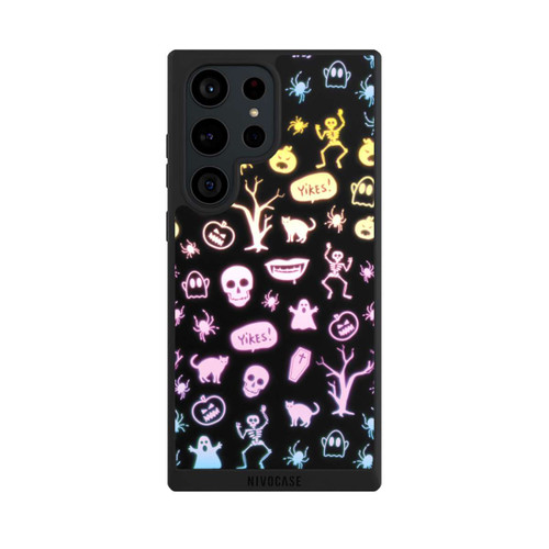 Samsung Galaxy S23 Ultra NIVOpure Neon Halloween Stickers Black Background