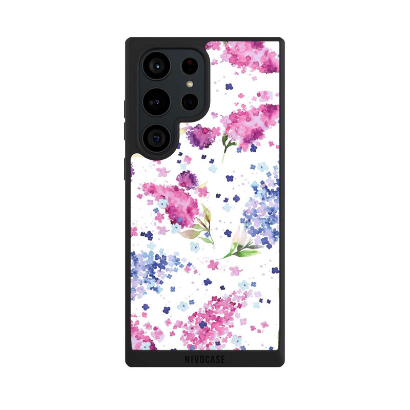 Galaxy S23 Ultra NIVOpure Hortensien Lila und Rosa Blumen