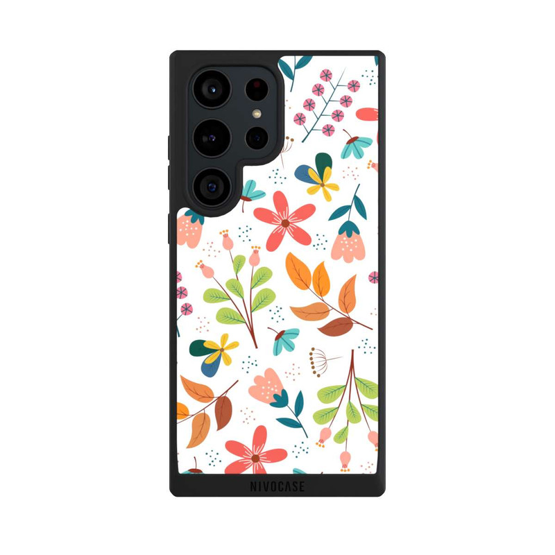 Galaxy S23 Ultra NIVOpure Flowers and Leaves white
