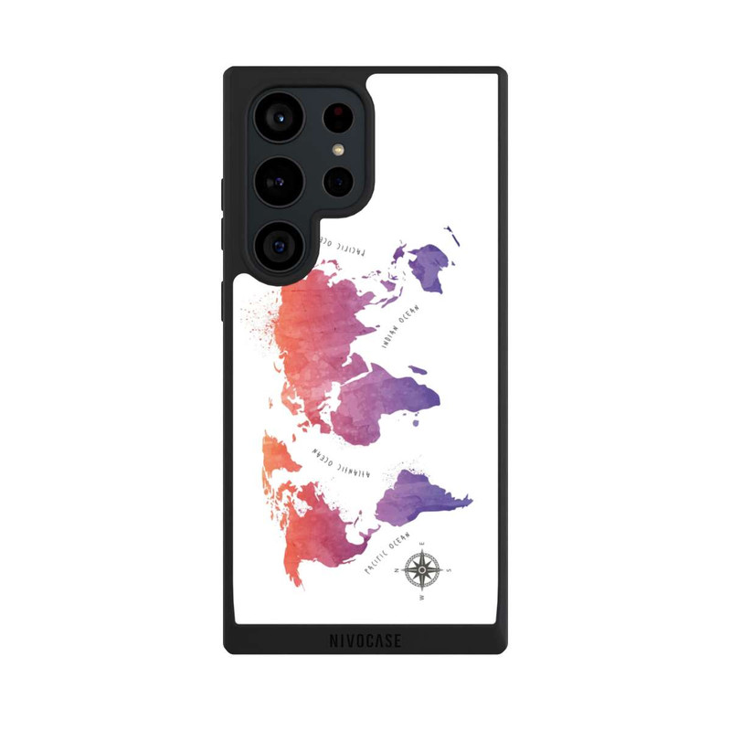 Galaxy S23 Ultra NIVOpure Worldmap (Watercolor) white