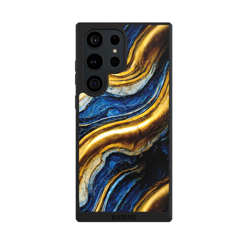 Galaxy S23 Ultra NIVOpure Struktur im Royalblau- und Gold-Look
