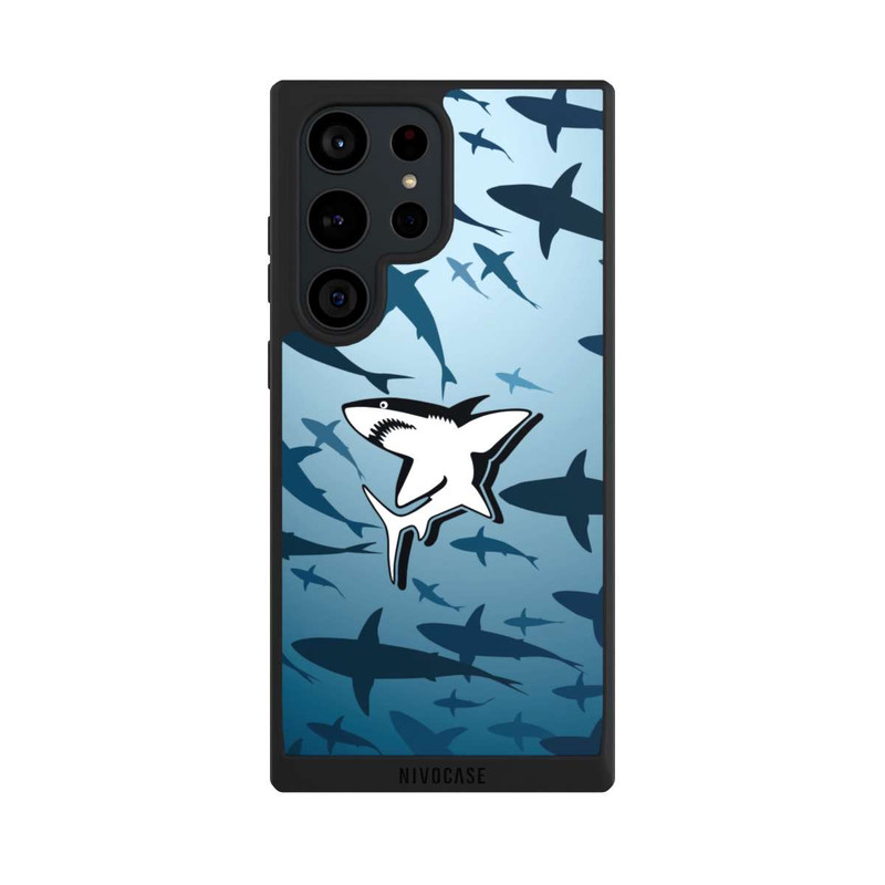 Galaxy S23 Ultra NIVOpure Haie Muster Blau