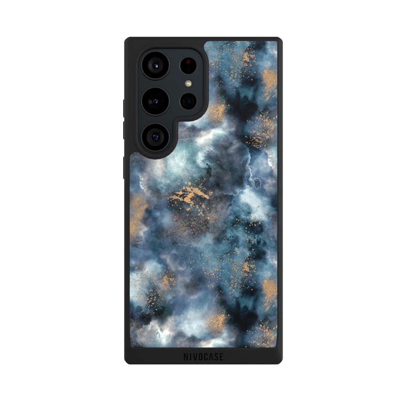 Galaxy S23 Ultra NIVOpure Smoky Marble Watercolor Navy