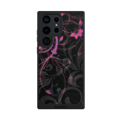 Samsung Galaxy S23 Ultra NIVOpure Black and Pink Autumn Flowers 