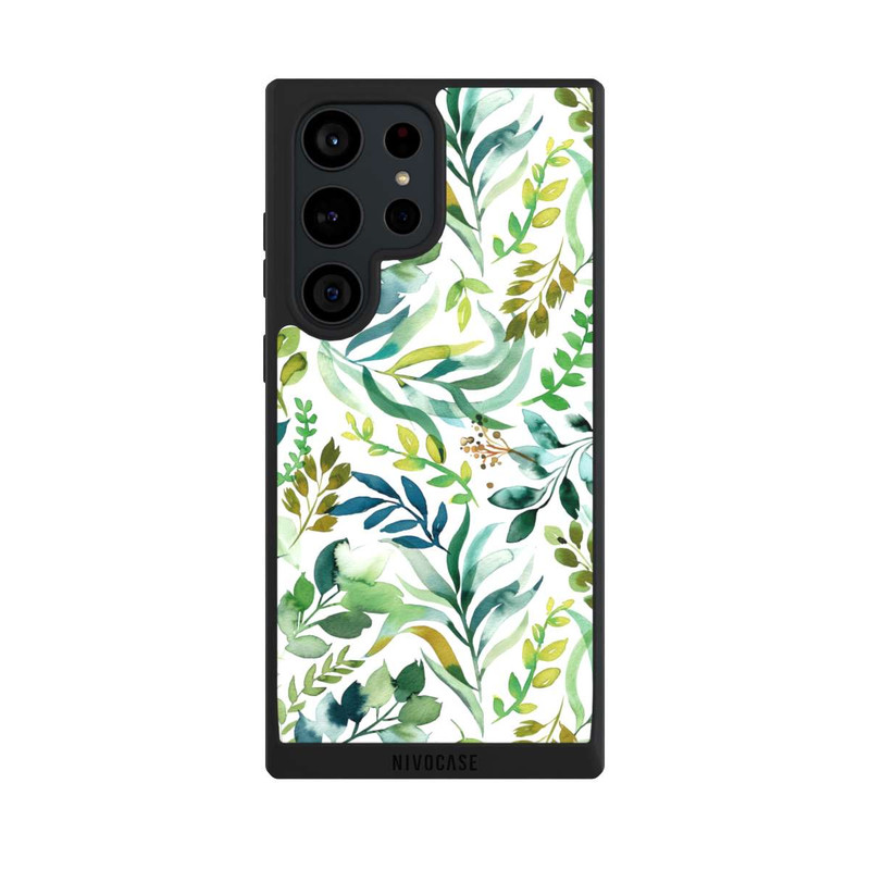 Galaxy S23 Ultra NIVOpure Aquarell Palmenblätter Botanisch Grün
