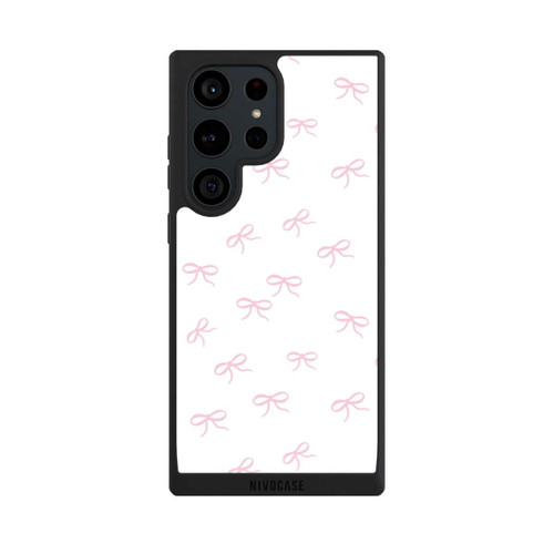 Samsung Galaxy S23 Ultra NIVOpure Schleifen Muster Rosa Weiß