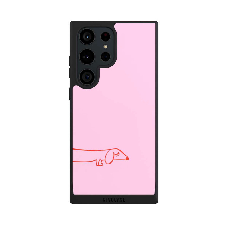Galaxy S23 Ultra NIVOpure Dachshund Illustration Pink