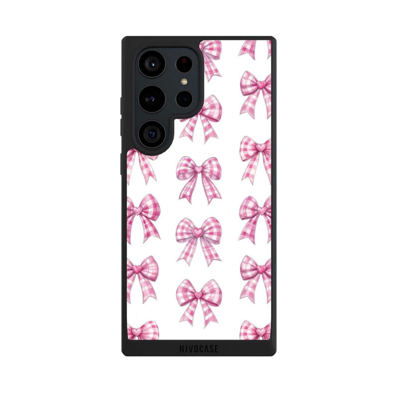 Galaxy S23 Ultra NIVOpure Pink Gingham Hearts and Bows
