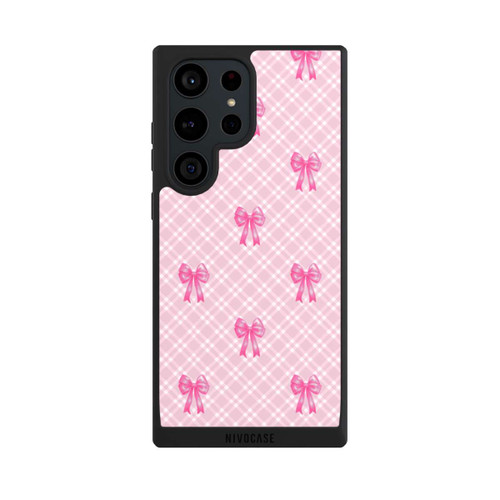 Samsung Galaxy S23 Ultra NIVOpure Pink Bows and Plaid Pattern