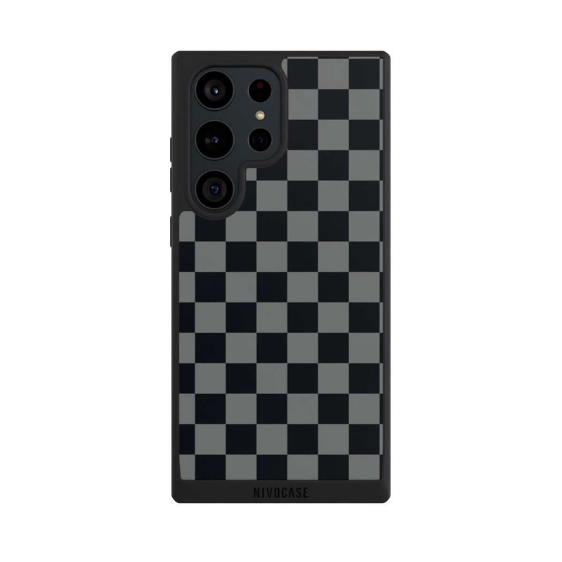 Galaxy S23 Ultra NIVOpure Checked Pattern Black Grey