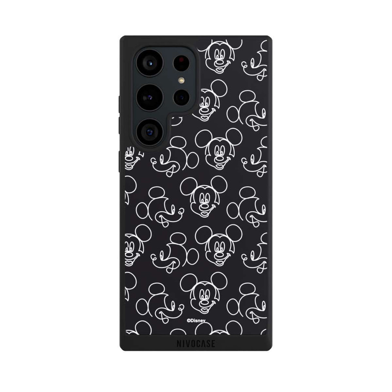 Galaxy S23 Ultra NIVOpure Disney Mickey Faces Black Line Art Pattern