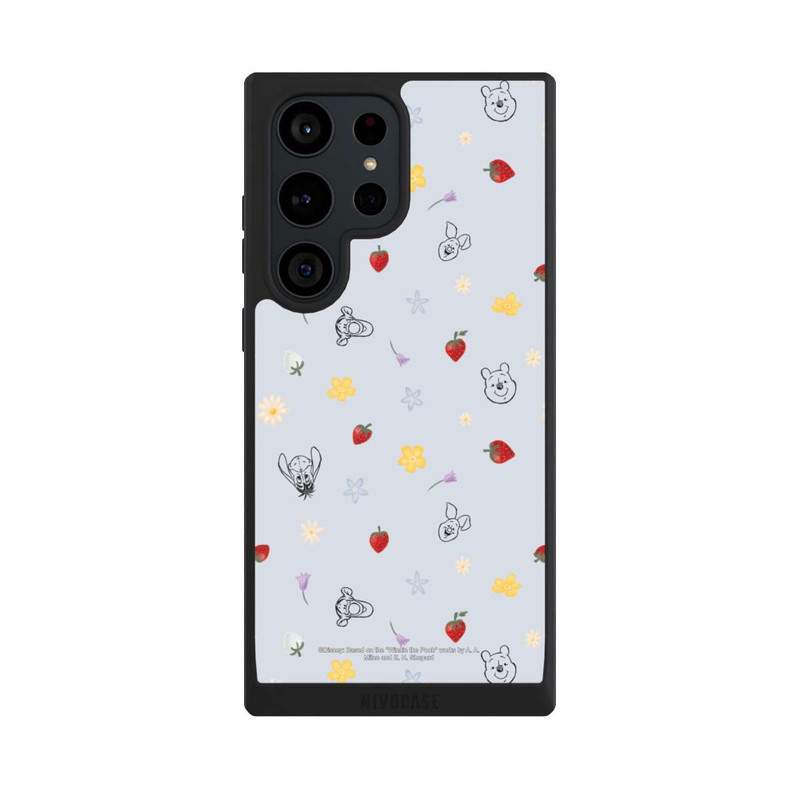 Galaxy S23 Ultra NIVOpure Winnie Puuh und Freunde Erdbeer Muster Blau