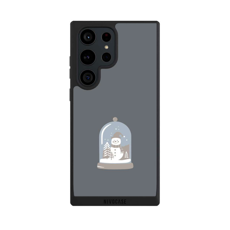 Galaxy S23 Ultra NIVOpure Boule à Neige Minimaliste avec Bonhomme de Neige