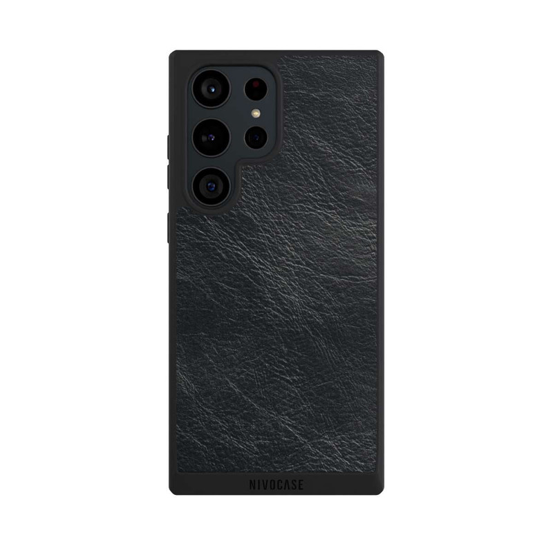 Galaxy S23 Ultra NIVOpure Fond Aspect Cuir Noir