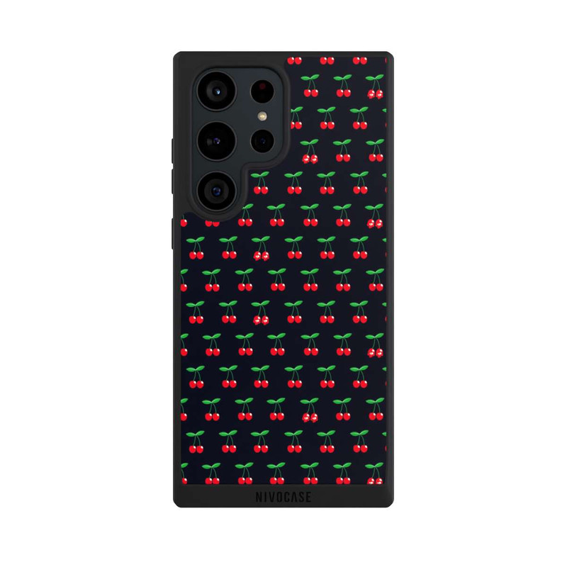Galaxy S23 Ultra NIVOpure Cerises Sur Fond Noir