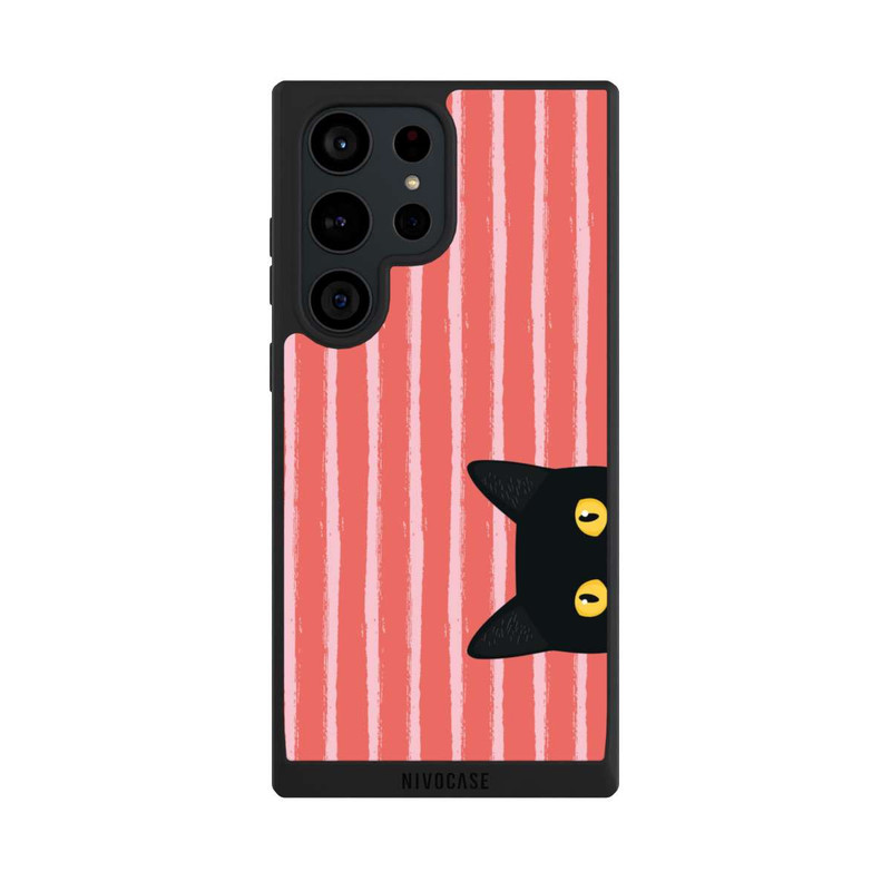 Galaxy S23 Ultra NIVOpure Black Cat on Orange Stripes