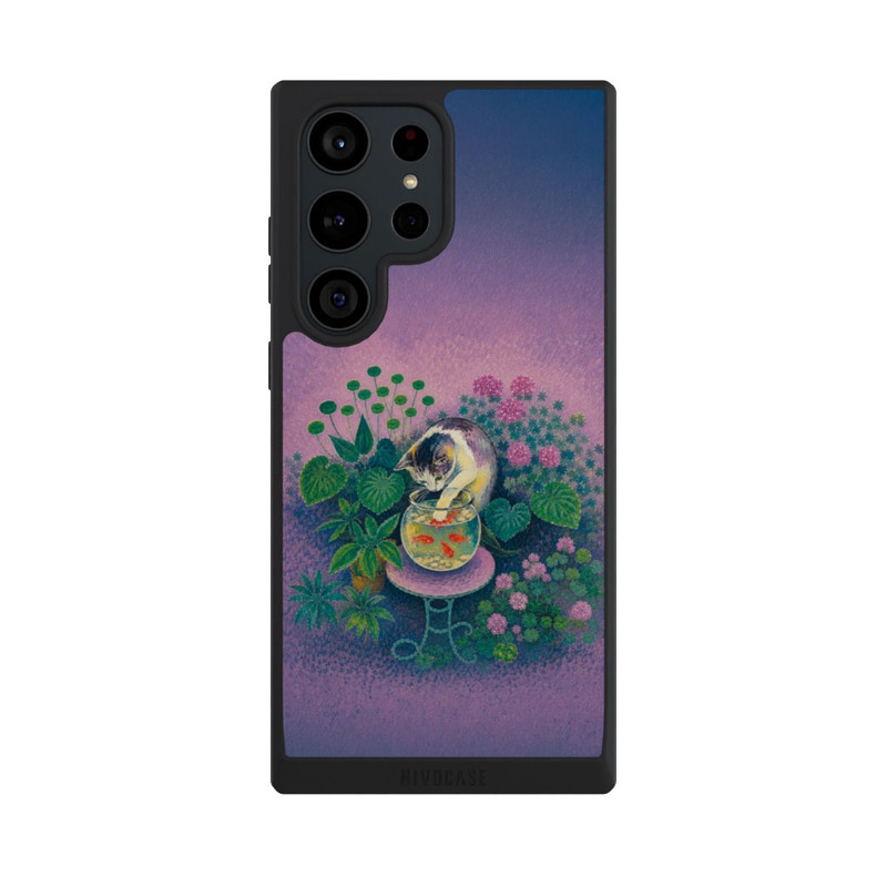 Galaxy S23 Ultra NIVOpure Poisson rouge de Matisse avec chat pêcheur avec l'IA