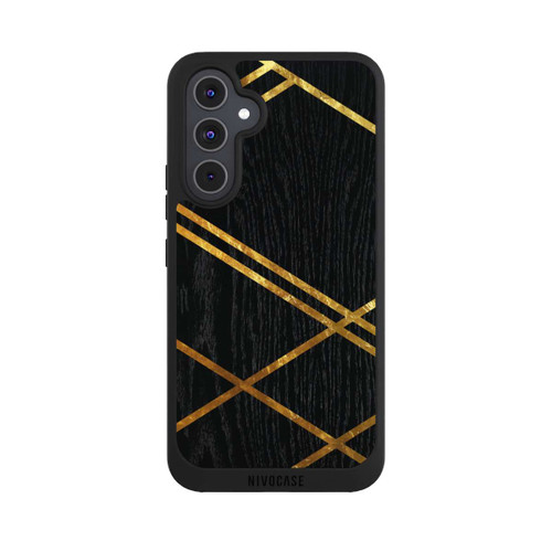 Samsung Galaxy A54 5G NIVOpure Schwarzes geometrisches Muster Goldene Streifen
