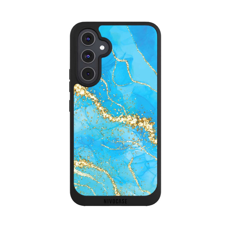Galaxy A54 5G NIVOpure Türkis-goldene Tapete