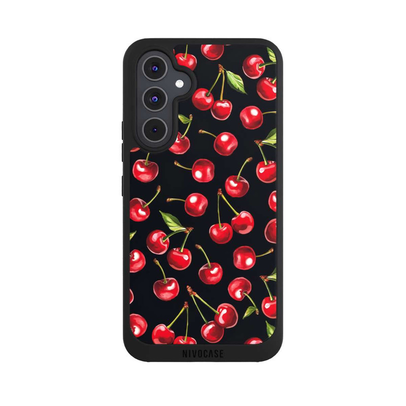 Galaxy A54 5G NIVOpure Cherry Pattern Black with AI